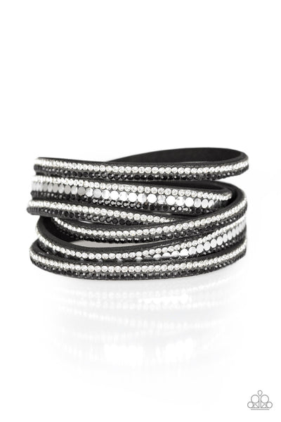 Paparazzi Double Wrap Urban Bracelet - Rock Star Attitude - Black