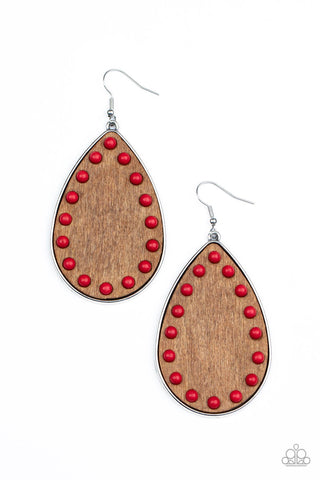 Rustic Refuge - Red Paparazzi Earrings (#188)