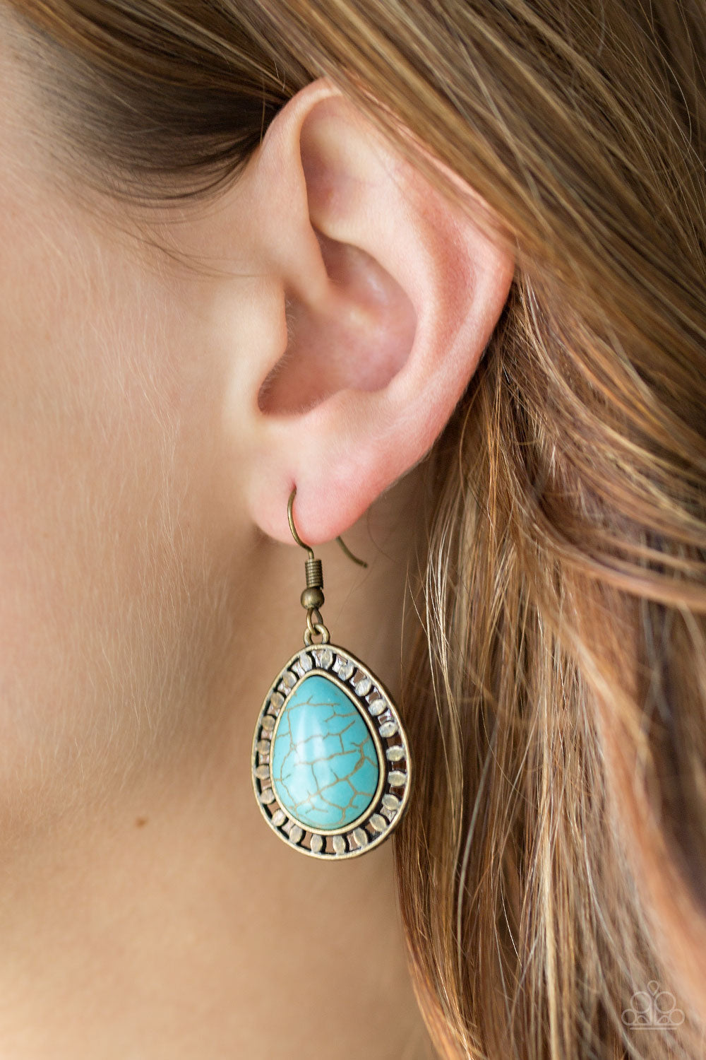 Paparazzi Earrings - Sahara Serenity - Brass (#2059)