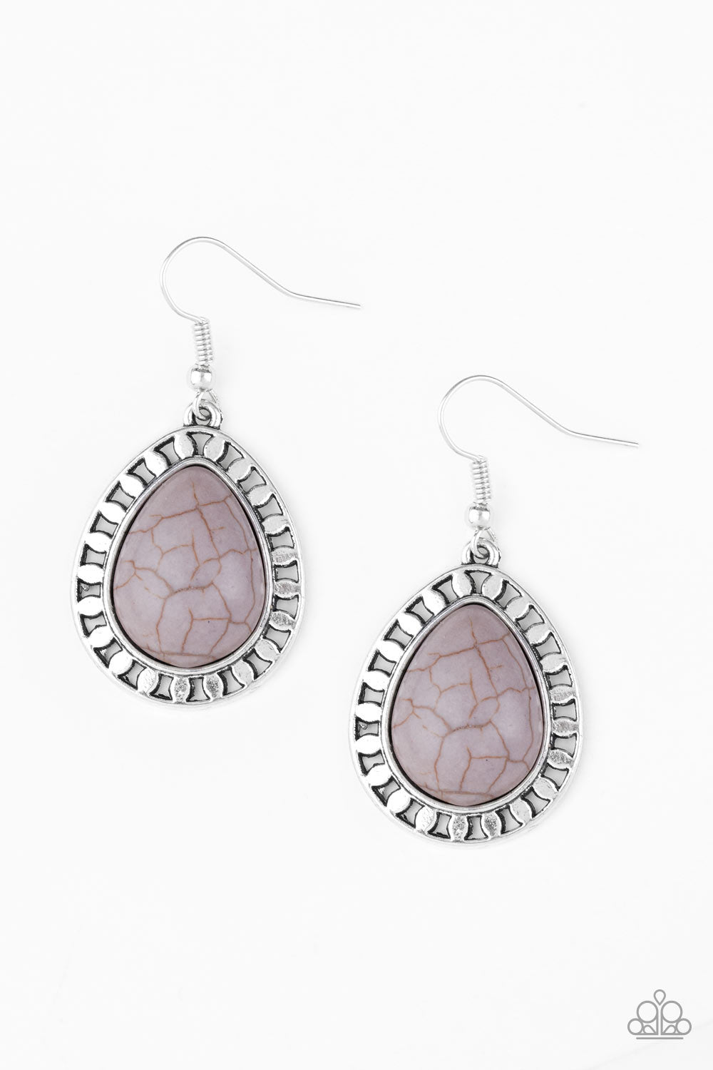 Paparazzi Earrings - Sahara Serenity - Silver (#1960)
