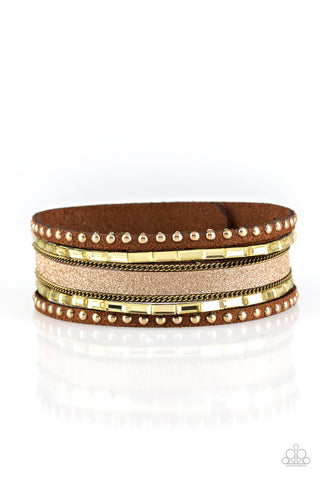 Seize The Sass - Brass-Paparazzi Urban Bracelet