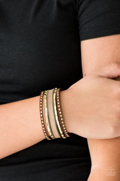 Seize The Sass - Brass-Paparazzi Urban Bracelet