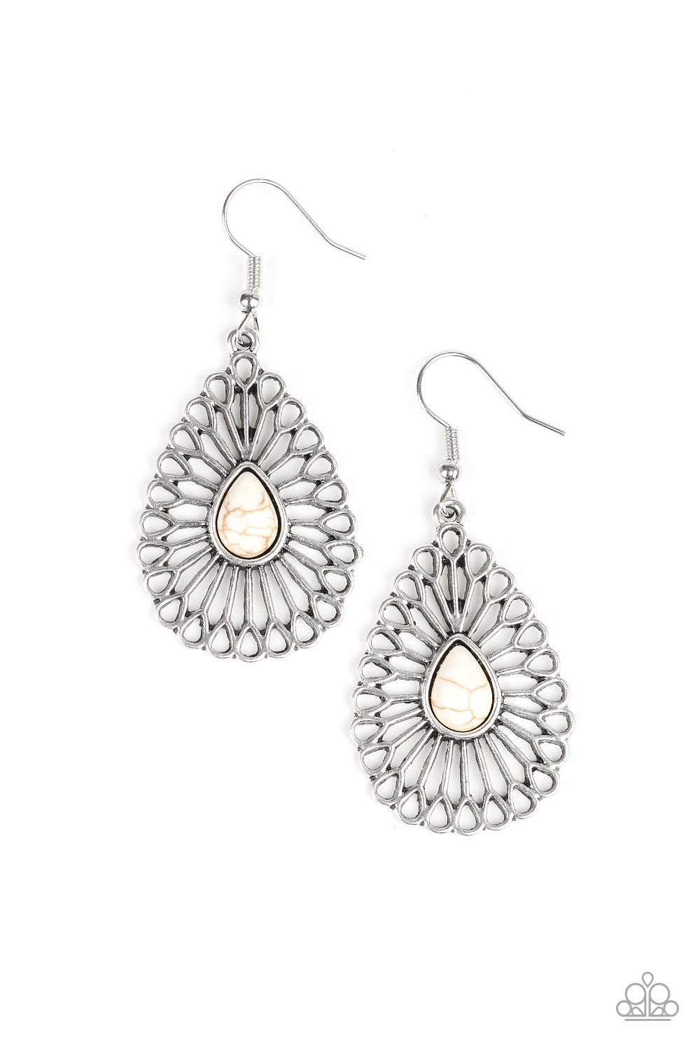 Paparazzi Earrings - Simply Sedimentary - White (#1125)