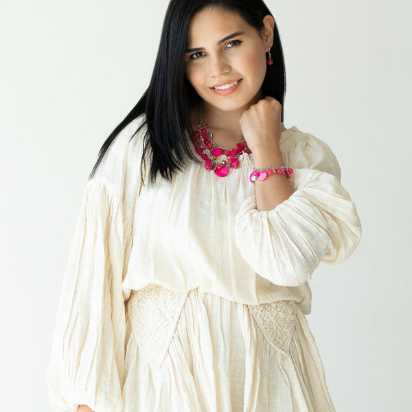 Spring Goddess - Pink Paparazzi Necklace (#4717)