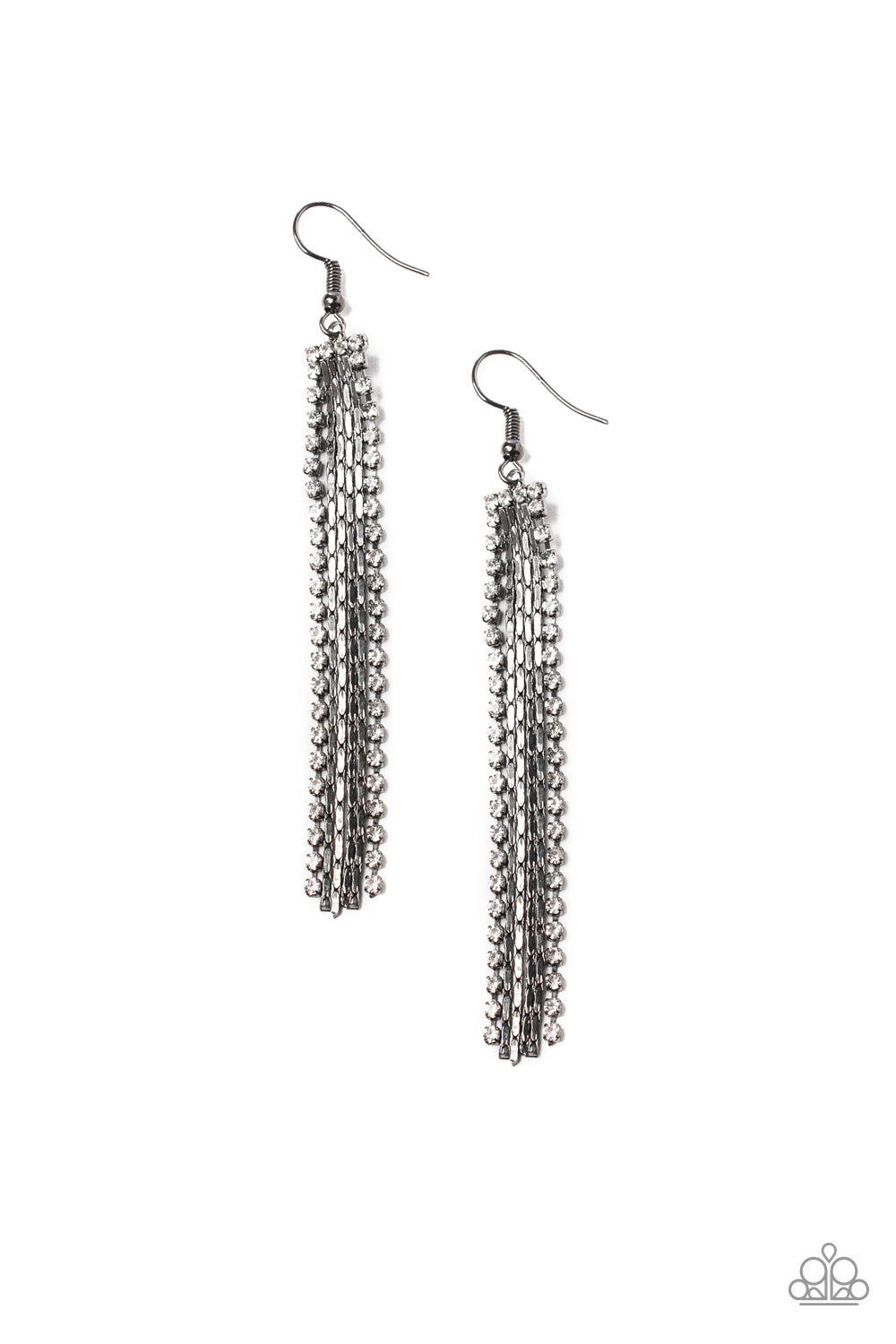 Paparazzi Earrings - Starlit Tassels - Black (#1777)