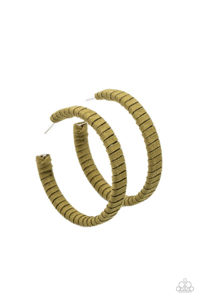 Suede Parade - Green Paparazzi Earrings