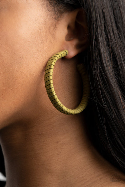 Suede Parade - Green Paparazzi Earrings