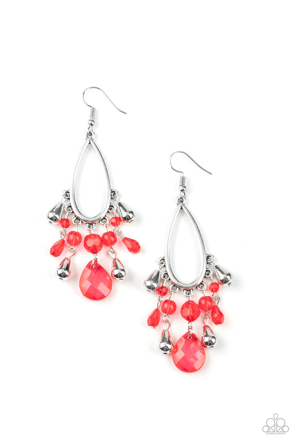 Summer Catch - Red-Paparazzi Earrings (PZ-855)