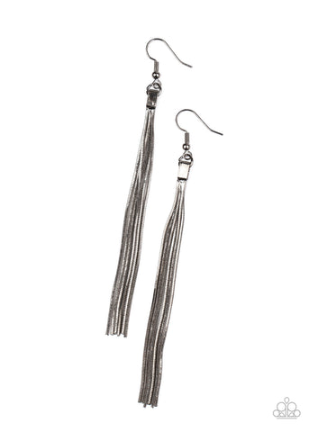 Swing Into Action - Black-Paparazzi Earrings (#317)