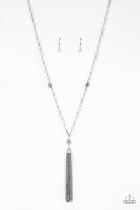 Tassel Takeover - White Paparazzi Necklace