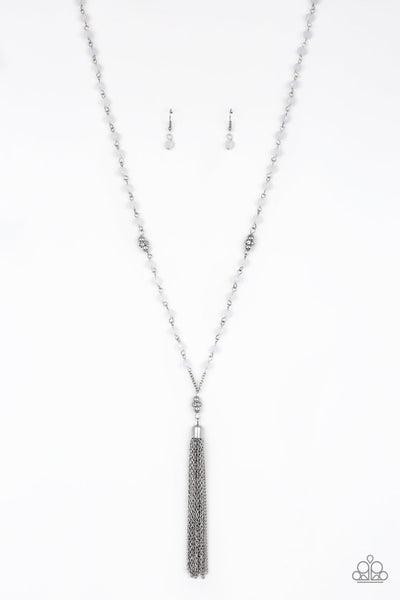 Tassel Takeover - White Paparazzi Necklace