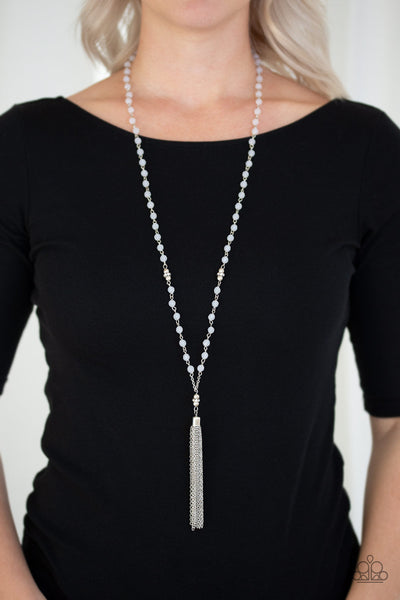 Tassel Takeover - White Paparazzi Necklace