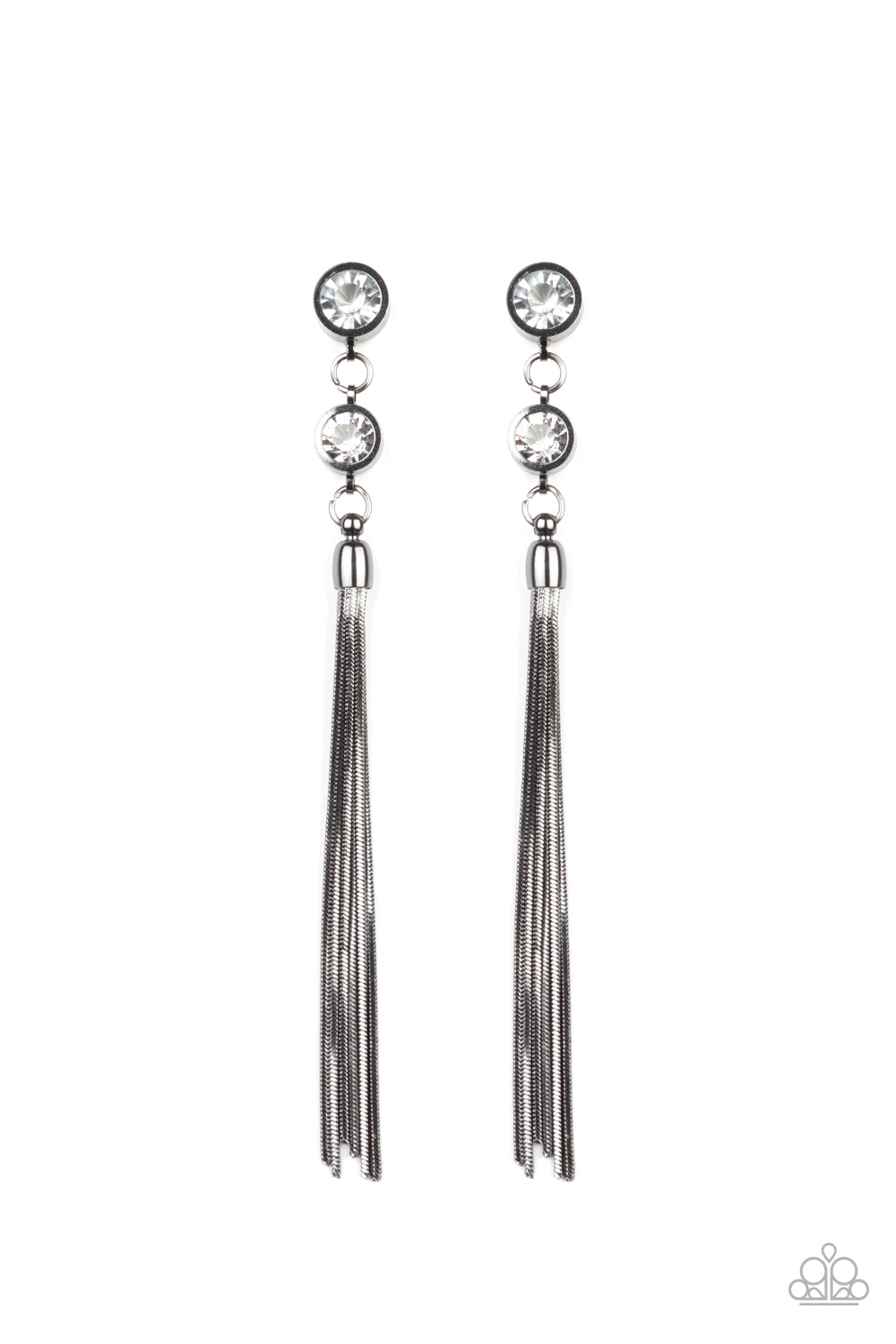 Tassel Twinkle - Black-Paparazzi Earrings (PZ-654)