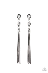 Tassel Twinkle - Black-Paparazzi Earrings (#654)