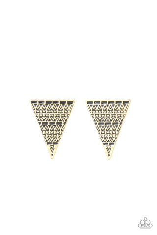 Paparazzi Earrings - Terra Tricolor - Brass (PZ-520)