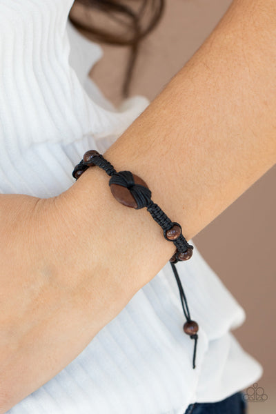 The Road KNOT Taken - Black Paparazzi Bracelet (#490)