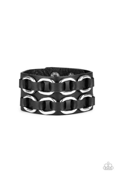 Throttle It Out - Black-Paparazzi Urban Bracelet (UB149)
