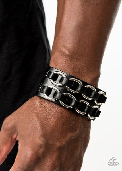 Throttle It Out - Black-Paparazzi Urban Bracelet (UB149)