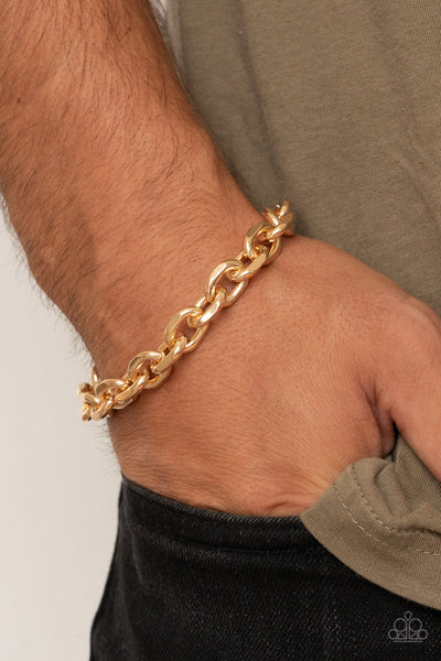 Titanium Titan - Gold Paparazzi Men's Bracelet