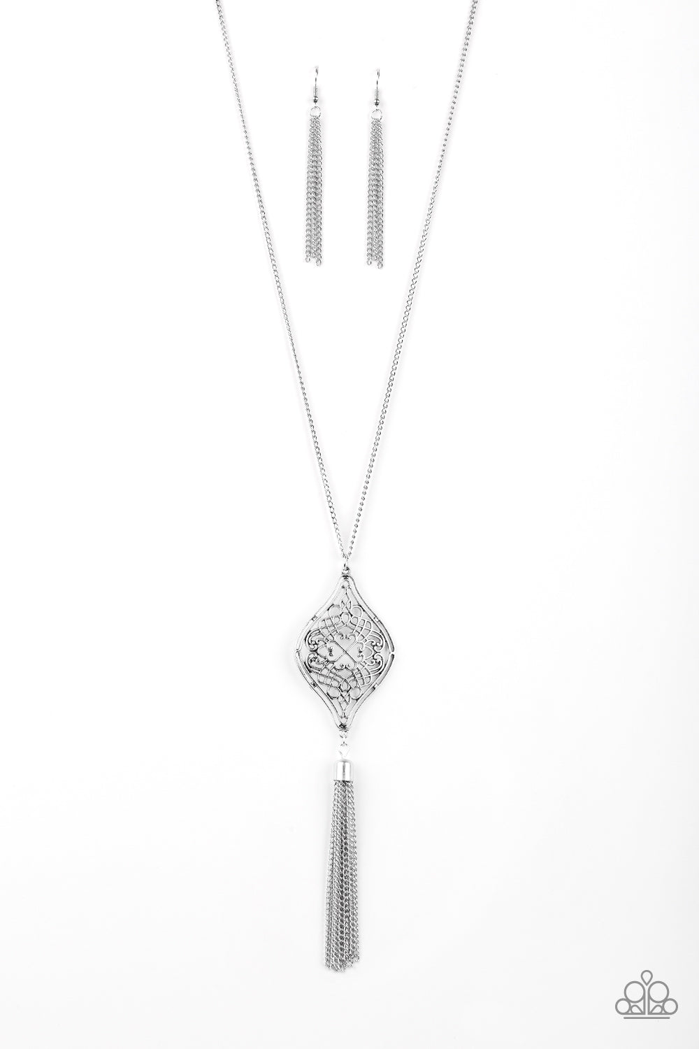 Totally Worth The TASSEL - Silver Paparazzi Necklace (PZ-2863)
