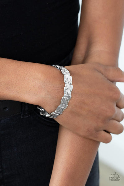 Urban Stackyard - Silver Paparazzi Bracelet (#4630)