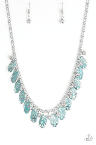 Vintage Gardens - Blue-Paparazzi Necklace (PZ-499)
