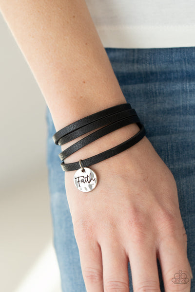 Wonderfully Worded - Black Paparazzi Bracelet