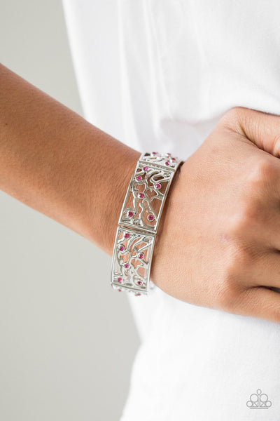 Yours and VINE - Pink-Paparazzi Bracelet (#1261)