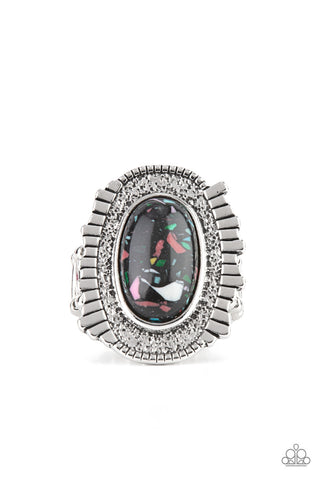 Terrazzo Trendsetter - Black Paparazzi Ring (R434)