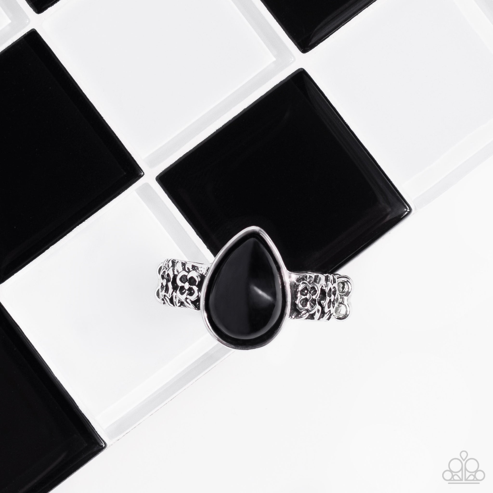 Rainbow Raindrops - Black Paparazzi Ring (R075)