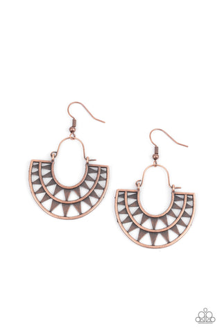 Solar Surge - Copper Paparazzi Earring (#3746)