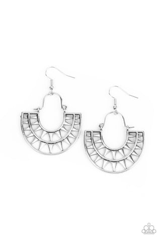 Solar Surge - Silver Paparazzi Earring (#3896)