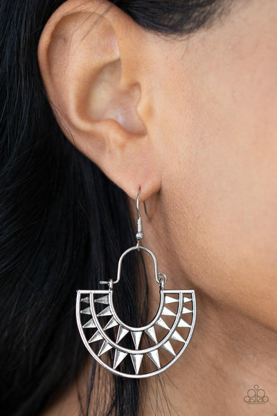 Solar Surge - Silver Paparazzi Earring (#3896)