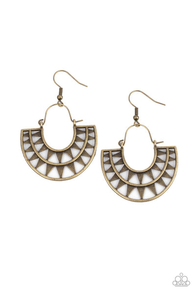 Solar Surge - Brass Paparazzi Earring (#892)