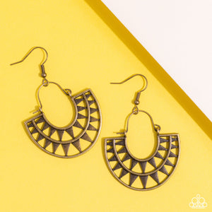 Solar Surge - Brass Paparazzi Earring (#892)