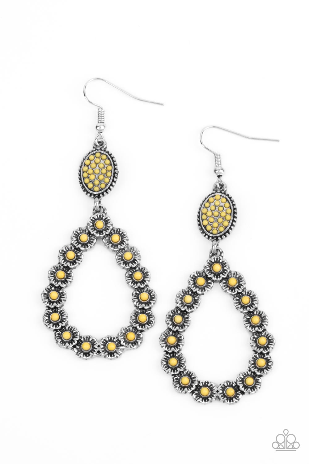 Farmhouse Fashion Show - Yellow Paparazzi Earring (PZ-688)
