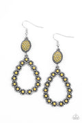 Farmhouse Fashion Show - Yellow Paparazzi Earring (PZ-688)