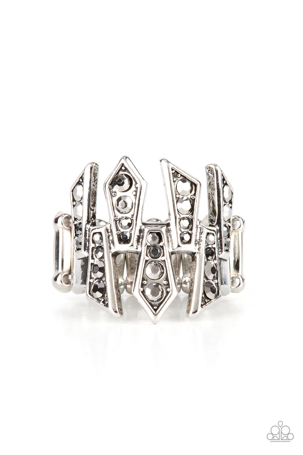 Juxtaposed Jewels - Silver Paparazzi Ring (R005)