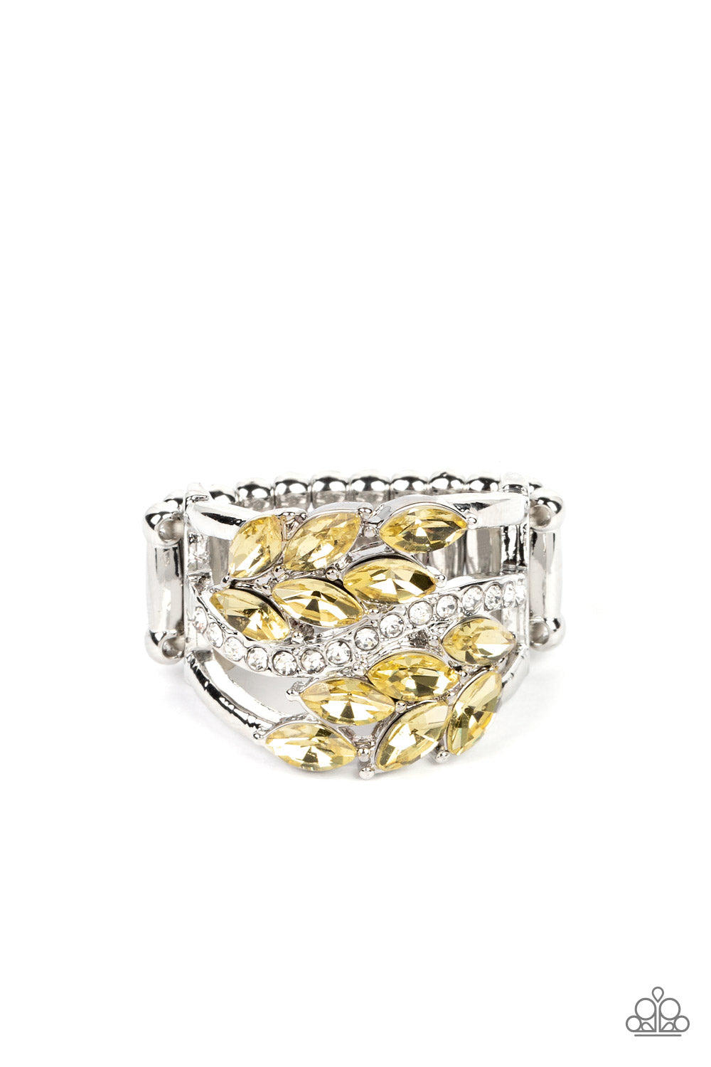 Luminously Leafy - Yellow Paparazzi Ring (R141)