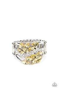 Luminously Leafy - Yellow Paparazzi Ring (R141)