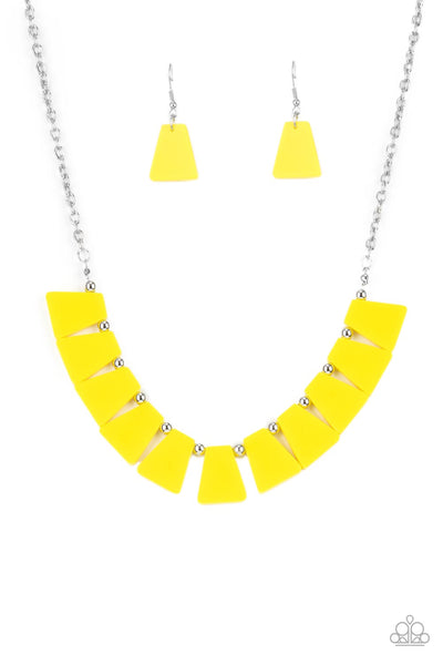 Vivaciously Versatile - Yellow Paparazzi Necklace (#3678)