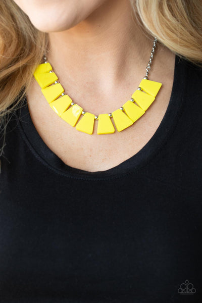 Vivaciously Versatile - Yellow Paparazzi Necklace (#3678)