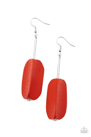 Tamarack Trail - Red Paparazzi Earring (#3544)