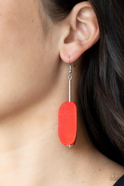 Tamarack Trail - Red Paparazzi Earring (#3544)