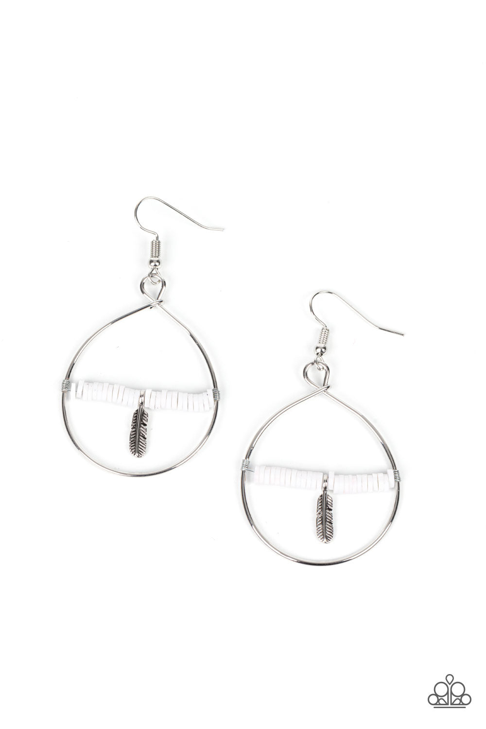 Free Bird Freedom - White Paparazzi Earring (#3709)