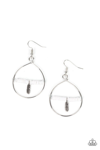 Free Bird Freedom - White Paparazzi Earring (#3709)