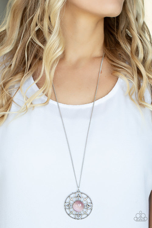 Celestial Compass - Pink Paparazzi Necklace (#3502)