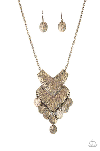 Keys to the ANIMAL Kingdom - Brass Paparazzi Necklace (#1246)