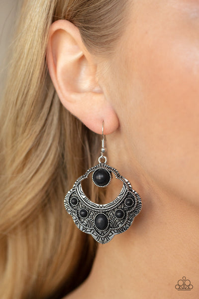 Saguaro Sunset - Black Paparazzi Earring (#3159)