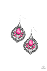 New Delhi Nouveau - Pink Paparazzi Earring (#3662)